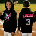 Henkilökohtainen Drip Baseball Pehmeä Lasten T-paita Sweatshirt Hoodie nimi ja numero Game Day Syntymäpäivälahja Baseball-pelaajille