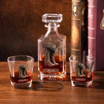 Personalized Retro Cowboy Boots Whiskey Decanter with Name Anniversary Birthday Gift for Men Bartenders Whiskey Lovers