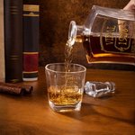 Personalized Vintage Golden Badge Whiskey Decanter with Name and Year Father's Day Birthday Gift for Men Whiskey Lovers