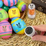 Personlig søtt kaninøre minimalistisk silhuett påskeeggstempel med navn Påske familiesammenkomster Gave til barn småbarn familier