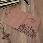 Personalised He Restores My Soul Flower PU Leather Journal Notebook with Name and Snap Button Closure Daily Use Birthday Gift for Christians