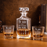 Personalized Photo To Dad From The Reasons You Drink Whiskey Set Engraved with Name Father's Day Birthday Gift for Father Husband Bartender