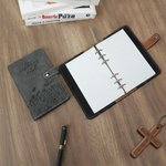 Personalised He Restores My Soul Flower PU Leather Journal Notebook with Name and Snap Button Closure Daily Use Birthday Gift for Christians