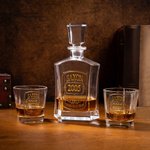 Personalized Vintage Golden Badge Whiskey Decanter with Name and Year Father's Day Birthday Gift for Men Whiskey Lovers