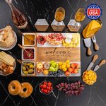 Personalized Engraved Name Text Marble 11 Pcs Cutting Board Coaster Set with Ceramic Bowl Made in USA Wedding Mother's Day Gift for Family Friend