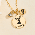 Personalizado Cheerleader Birthstone Collar Mujeres Joyas con Nombre y Colgante Cumpleaños Aniversario Regalo para Cheerleaders