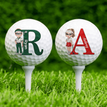 Personalised Cartoon Character Golf Ball with Name and Initial Birthday Sports Game Day Gift for Golfers Golf Players