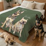 Personalised Watercolour Hand-Painted Style Photo Throw Blanket with Name Home Decor Birthday Pet Memorial Gift for Pet Owners Lovers