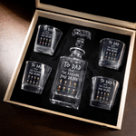 Personalized Photo To Dad From The Reasons You Drink Whiskey Set Engraved with Name Father's Day Birthday Gift for Father Husband Bartender