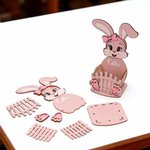 Personalized Cute Easter Bunny Wooden Egg Holder Standing with Name Easter Home Decoration Gift for Boys Girls