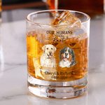 Personalisierte Aquarell Haustier Porträt 10 oz Rock Whiskey Glas mit Text und Name Hochzeit Verlobungsgeschenk für Frischvermählte Tierliebhaber