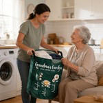 Personalized 1-10 Birth Flowers Waterproof Laundry Storage Basket with Name and Handle Housewarming Birthday Gift for Mom Grandma