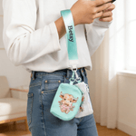 Personalised Cute Highland Cow Birth Flower Wristband Wallet with Name Mother's Day Birthday Gift for Women