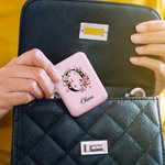 Personalised Stylish Floral Initial LED Makeup Mirror with Name Travel Essential Daily Use Birthday Gift for Women Makeup Lovers