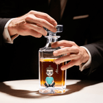 Personalized Cartoon Characters Birth Flower Whiskey Decanter with Name Bar Accessory Father's Day Gift for Man Woman Liquor Lover