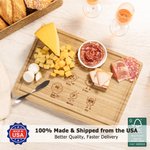 Personalized Engraved Cookie Crew FSC Bamboo Charcuterie Cutting Board with 1-8 Names and Juice Groove Made in USA Mother's Day Gift for Mom Grandma