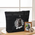 Gepersonaliseerde olieverfschilderij stijl huisdier foto grote Oxford tas met naam en mesh zakken Dagelijks gebruik Verjaardagscadeau voor huisdiereigenaren