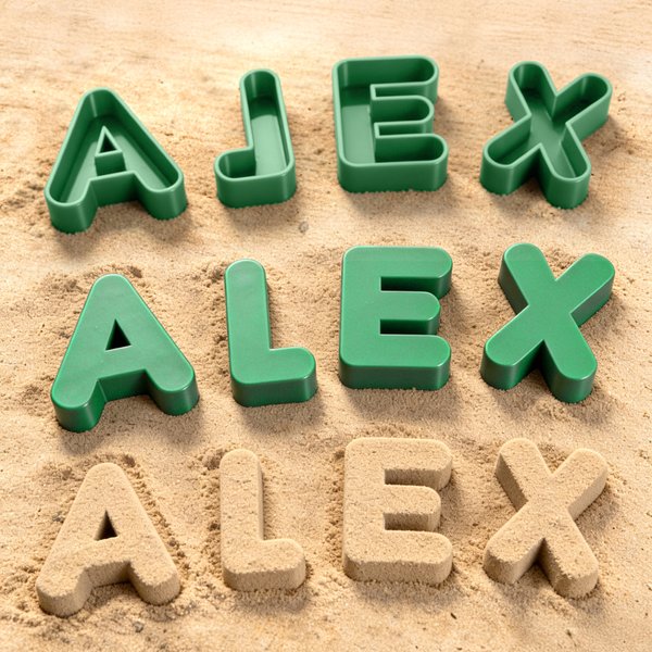 Personalized Multicolor Alphabet 3D Printed Sand Mold Beach Toys Vacation Essentials Birthday Gift for Family Kids
