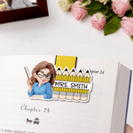 Personalized Cute Cartoon Character Pencil Magnetic Bookmark Clip with Text Teacher's Day Back to School Gift for Teacher