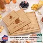 Personalized This is Where I Murder Vegetables FSC Bamboo Engraved Charcuterie Cutting Board with Juice Groove Made in USA Wedding Gift for Family