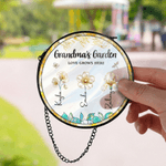 Personalised Birth Flower Sun Catcher Glass Acrylic Ornament with Name and Diamond Window Decoration Birthday Gift for Mom Grandma