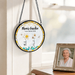 Personalised Birth Flower Sun Catcher Glass Acrylic Ornament with Name and Diamond Window Decoration Birthday Gift for Mom Grandma
