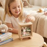 Conejito floral personalizado Hucha de madera transparente con nombre Decoración de habitación Pascua Cumpleaños Regalo para niñas Niños