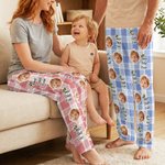 Personalizado Multicolor Mejor Corona 1-4 Cara Fotos Pantalones de pijama suave con el apodo Día de la Madre Día del Padre Cumpleaños Regalo para Mamá Papá Familia