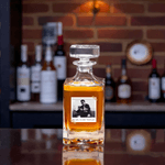 Decantador de whisky personalizado con foto y texto Cumpleaños Aniversario Día del Padre Regalo para hombres Amigos