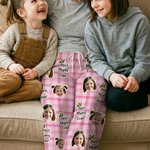 Personalizado Multicolor Mejor Corona 1-4 Cara Fotos Pantalones de pijama suave con el apodo Día de la Madre Día del Padre Cumpleaños Regalo para Mamá Papá Familia