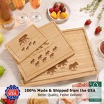Personalized Mom Bear Cubs We Love You Design FSC Bamboo Charcuterie Cutting Board with Juice Groove Made in USA Birthday Gift for Mom Grandma