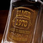 Personalized Vintage Golden Badge Whiskey Decanter with Name and Year Father's Day Birthday Gift for Men Whiskey Lovers