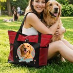 Gepersonaliseerde olieverfschilderij stijl huisdier foto grote Oxford tas met naam en mesh zakken Dagelijks gebruik Verjaardagscadeau voor huisdiereigenaren