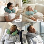 Oreiller de cou portable personnalisé avec nom, fleur de naissance multicolore, essentiel de voyage, utilisation quotidienne, cadeau d'anniversaire pour la famille, un ami ou un collègue.