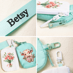 Personalised Cute Highland Cow Birth Flower Wristband Wallet with Name Mother's Day Birthday Gift for Women