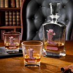 Personalized Retro Cowboy Boots Whiskey Decanter with Name Bar Accessory Birthday Anniversary Gift for Men Whiskey Lovers