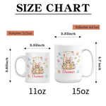 Personalised Cute Easter Bunny Ceramic Coffee Mug with Name and Initial Daily Use Easter Birthday Gift for Boys Girls