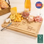 Personalized State Map FSC Bamboo Engraved Name Charcuterie Cutting Board with Juice Groove Made in USA Housewarming Anniversary Gift for Family