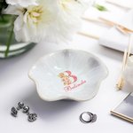 Vassoio portagioie personalizzato con nome e iniziali floreali Matrimonio Fidanzamento Compleanno Festa della Mamma Regalo per la sposa Fidanzata Amica