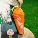 Personalized Little Bunny Hiding in A Zip-Up Carrot 100% Cotton Stuffed Plush Toy with Name and Keychain Easter Basket Stuffers Gift for Boys Girs