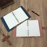 Personalised He Restores My Soul Flower PU Leather Journal Notebook with Name and Snap Button Closure Daily Use Birthday Gift for Christians