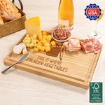 Personalized This is Where I Murder Vegetables FSC Bamboo Engraved Charcuterie Cutting Board with Juice Groove Made in USA Wedding Gift for Family