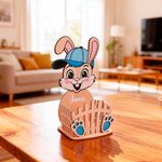 Personalized Cute Easter Bunny Wooden Egg Holder Standing with Name Easter Home Decoration Gift for Boys Girls