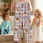 Personalizado Multicolor Mejor Corona 1-4 Cara Fotos Pantalones de pijama suave con el apodo Día de la Madre Día del Padre Cumpleaños Regalo para Mamá Papá Familia