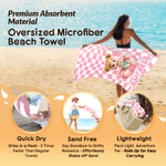 Serviette de plage à séchage rapide personnalisée avec nom Accessoire de vacances d'été Cadeau d'anniversaire pour les enfants