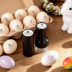 Sello Personalizado Silueta Conejo Huevo Sello de Cartón con Tinta Alimentaria Nombre y Texto Pascua Cumpleaños Regalo para Familia Agricultor