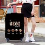 Personalised 1-8 Cute Highland Cows Luggage Protective Cover with Names Travel Essentials Birthday Gift for Travel Lover Mom Grandma
