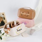 Trousse personalizzata in pelle PU con nome, accessori da viaggio - Regalo di compleanno o anniversario per donne