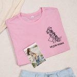 Camiseta sudadera o sudadera con capucha personalizada de algodón con foto bordada multicolor y texto regalo de cumpleaños aniversario para padres