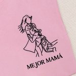 Camiseta sudadera o sudadera con capucha personalizada de algodón con foto bordada multicolor y texto regalo de cumpleaños aniversario para padres